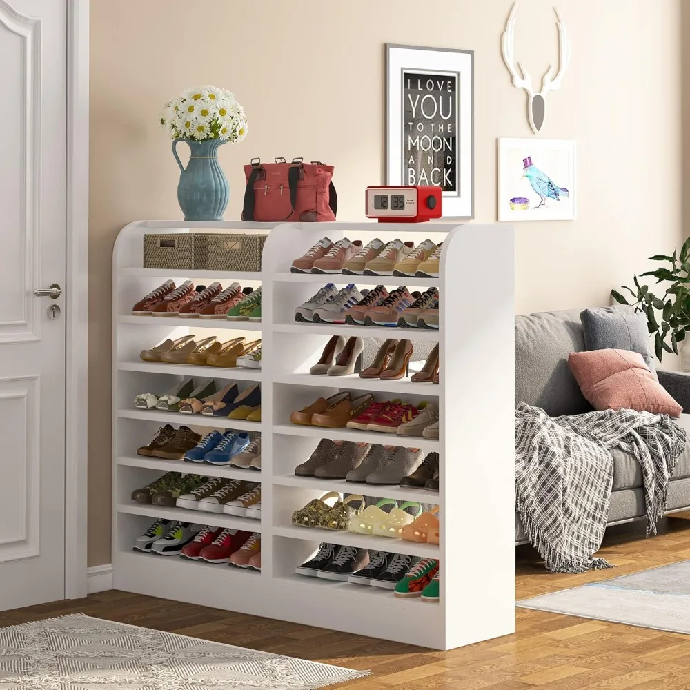 Shoe Cabinet, 8-Tier Tall Shelf Shoes Storage Organizer, 2 Pcs Shoe Cabinet