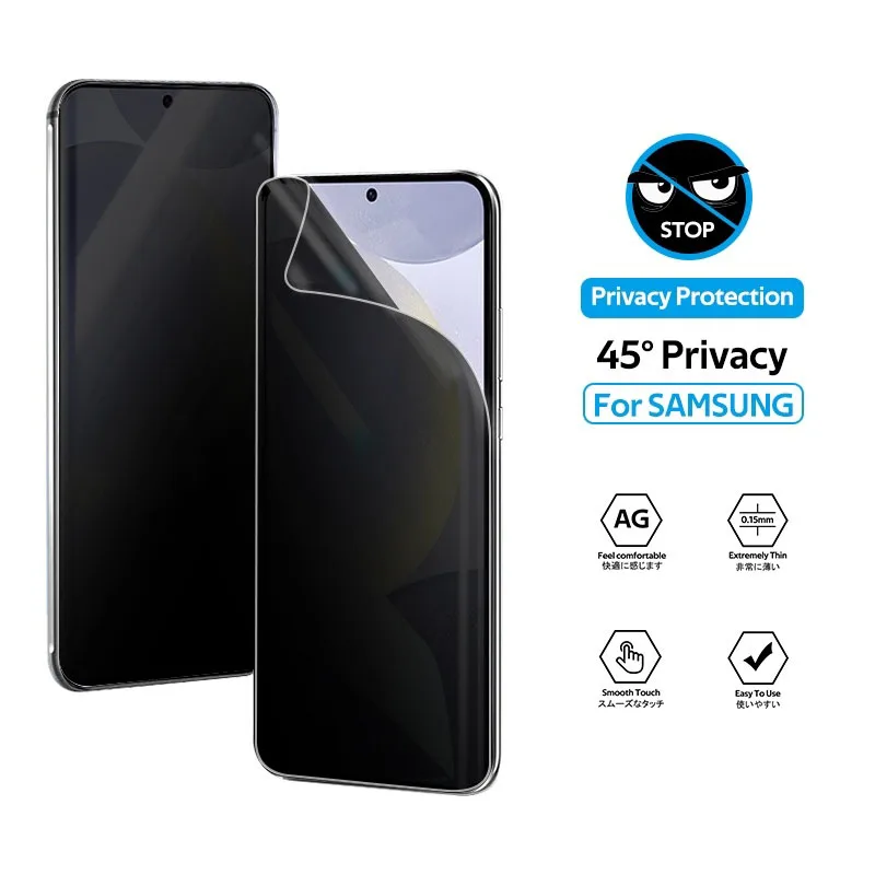 3 Stück Privatsphäre Hydrogel Film für Samsung Galaxy S25 S24 S23 Ultra S22 S21 S20 Plus FE Note 20 10 S10 ohne Fingerabdruck-Entriegelung