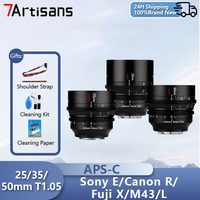 7artisans 25mm 35mm 50mm T1.05 APS-C Cine Lens Cinematic Vision for Sony E Canon EOS R Sigma Lumix L M43 Fujifilm XF fx30 r6 red