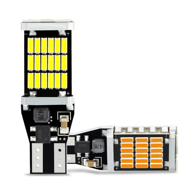 

4 штуки - Светодиодные лампы T15 4014 45SMD для стоп-сигналов, декодированные, без поляризации, высокой яркости, для заднего хода и указателей поворота, Canbus LED