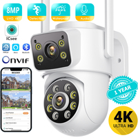 BESDER 4K PTZ Wifi IP Camera 8MP Dual Lens AI Human Detection Wireless Outdoor Security CCTV with Dual Screens ICSEE App Control