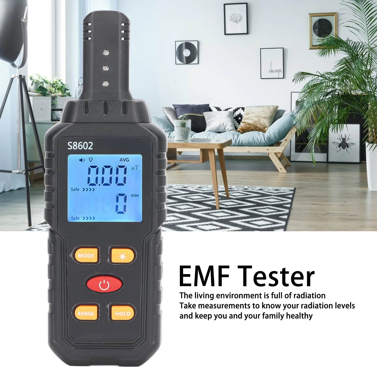 

Electromagnetic Radiation Tester EMF Electric Magnetic Field Detector Meter 5Hz‑3500Hz 0.01μT-99.99μT Magnetic Field Range