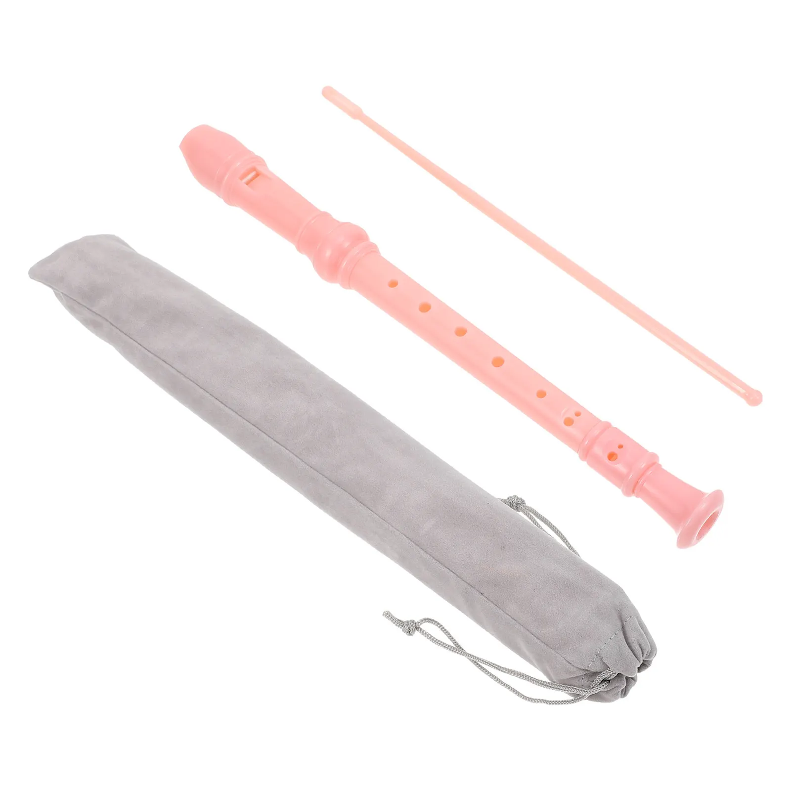 1Set 8 Hole Clarinet Kids Soprano Recorder Pink Beginner Instrument Educational Flute Children Musical Learning Instrument