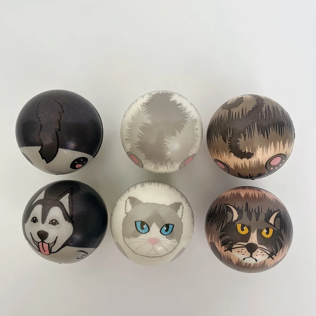 Pelota de espuma de dibujos animados para niños y adultos, juguete para aliviar el estrés, para ejercicio de muñeca y mano, 12 piezas, 6,3 Cm