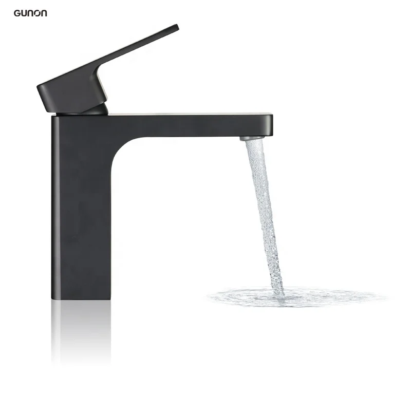 Stylish Minimalist  1 Handle Bathroom Deck  Mount Matte Black Faucet Mixer Taps