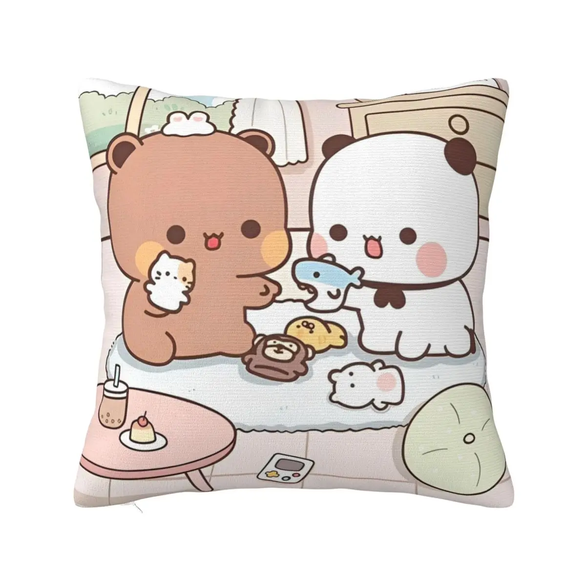 Bear And Panda Bubu Dudu Pillow Covers Accessories Soft Cushion Cover Decorations Throw Pillow Case Cover Car Multi-Size
