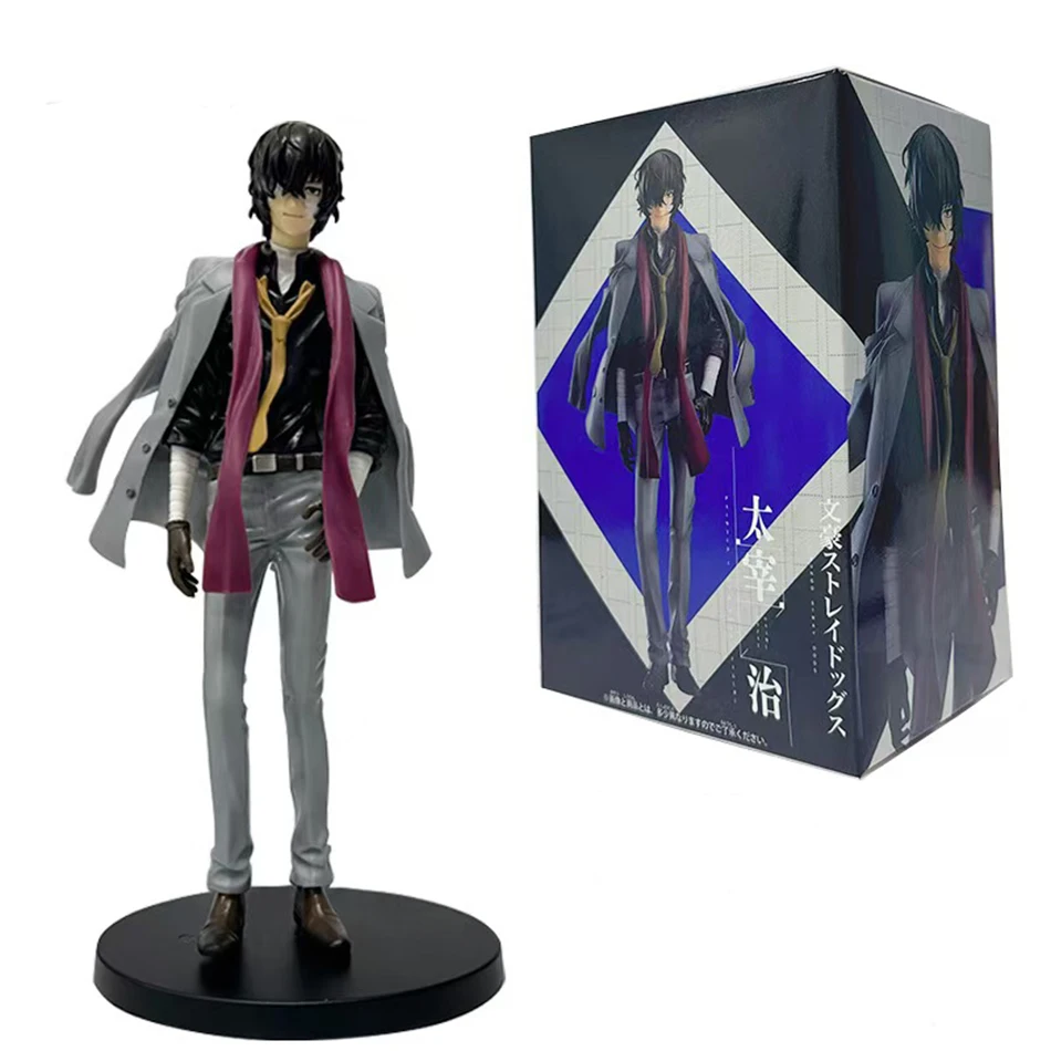 24cm Japanese Anime Dazai Osamu Figurine Bungo Stray Dogs Action Figures PVC Model Collection Peripheral Toys Birthday Gifts