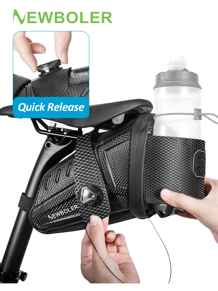 AliExpress NEWBOLER 2.5L Waterproof Bicycle Saddlebag Quick Release MTB Road Bike Saddlebag Reflective Striped BikeTool Bag MTB Accessories