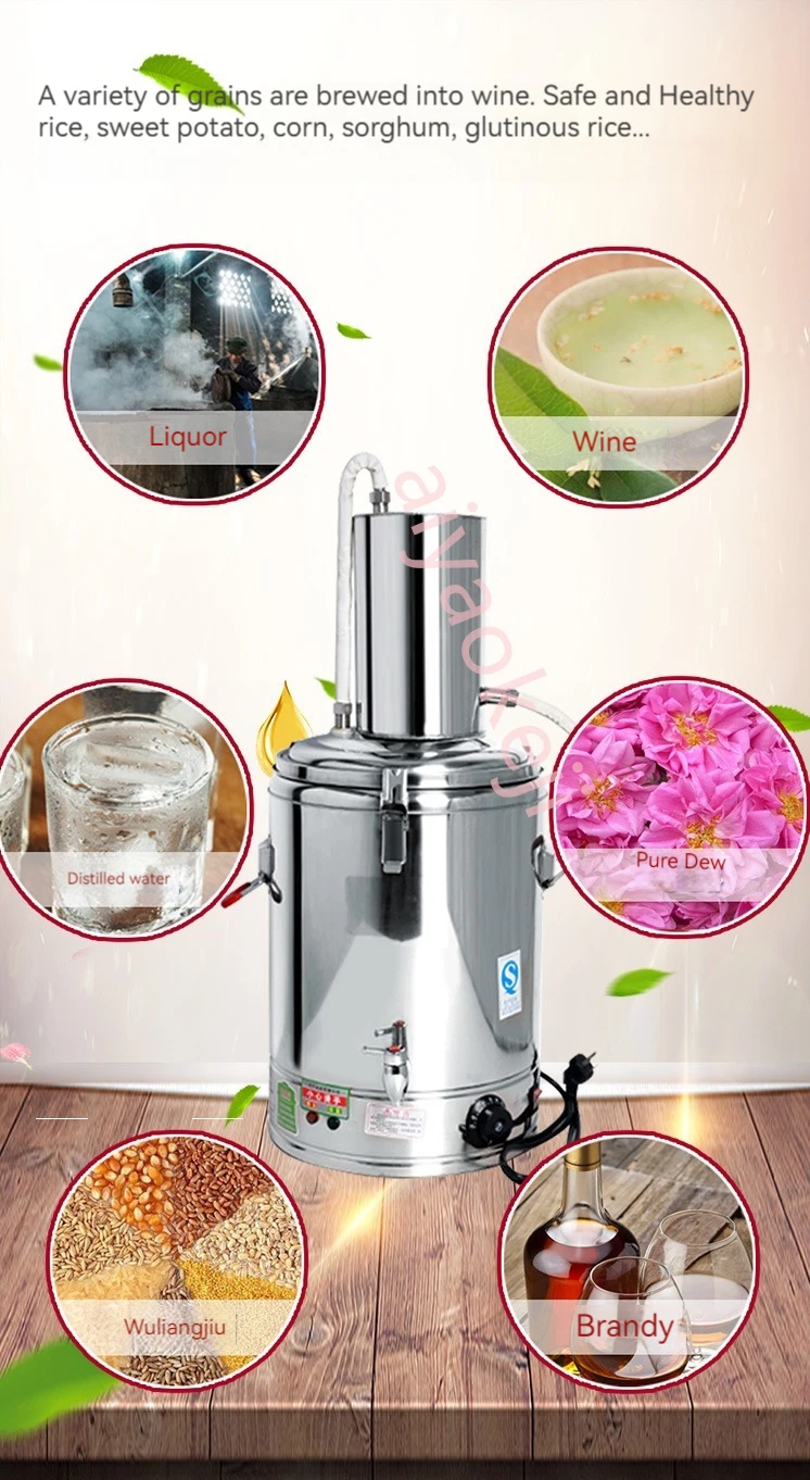 Stainless Steel Distillation Tower Brewing Machine Alcohol Distiller Wine Brandy Brewing Kit Essential Oil