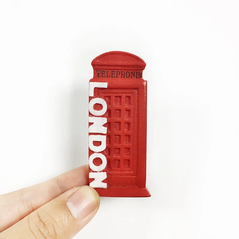 

Red Telephone Booth Shape Resin Fridge Magnet Decorative Item