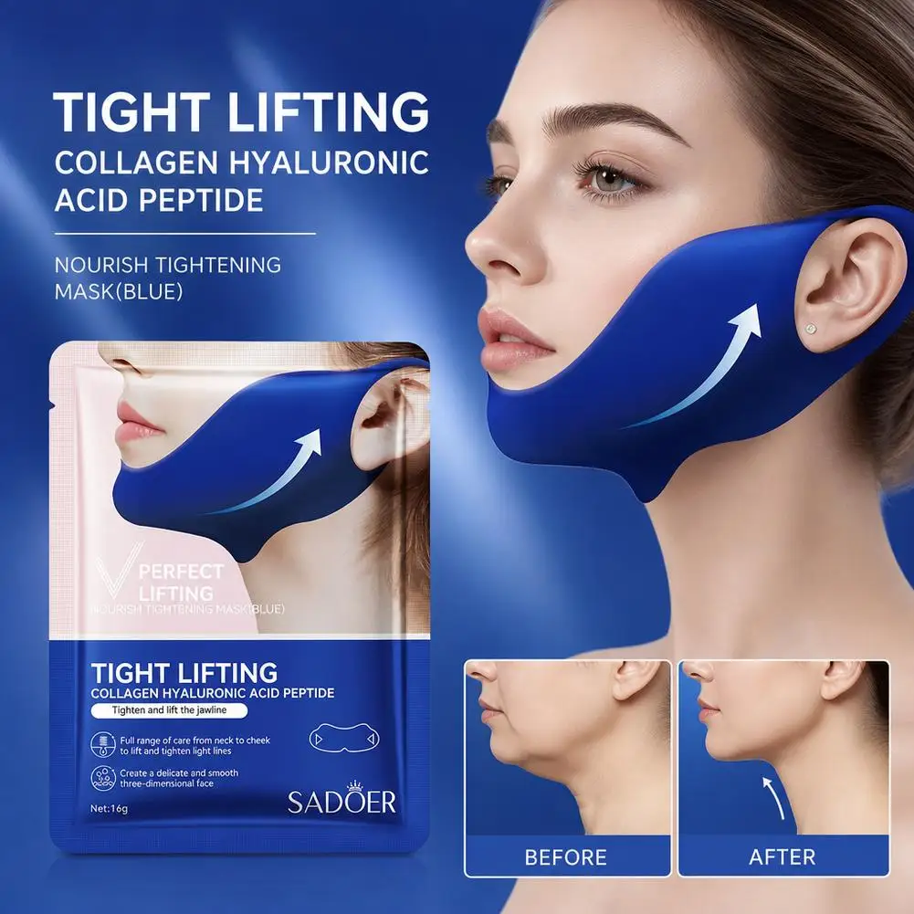 Collagen V Shaped Lifting Mask Tighten Jawline Reduce Double Chin V Line Slimming Sheet Mask For Facial Firming Care