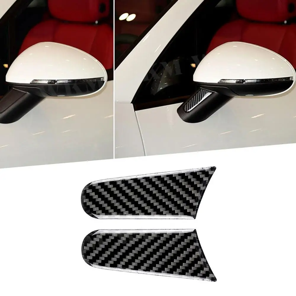 

Carbon Fiber Door Rearview Mirror Handle Panel Trim Cover Stickers for Porsche Macan 2015-2018 Car Accessories