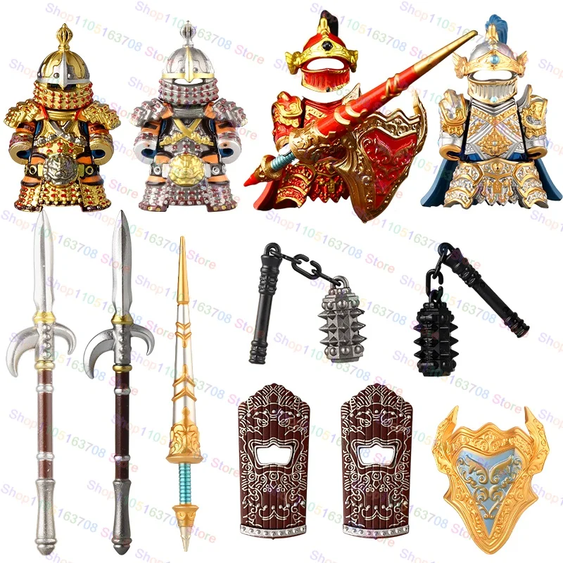 Medieval Round Table Knights Iron Man Knights War Horses Gold Armor Accessories Building Blocks Action Dolls Toys R123 R531