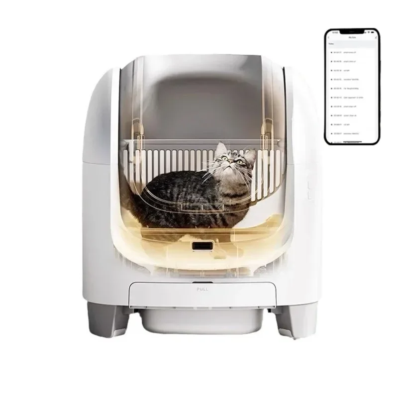 Self Cleaning Cat Litter Box 65L+9L Extra Large Capacity Automatic Litter Pan with APP Control for Multiple Cats with Litter Bag