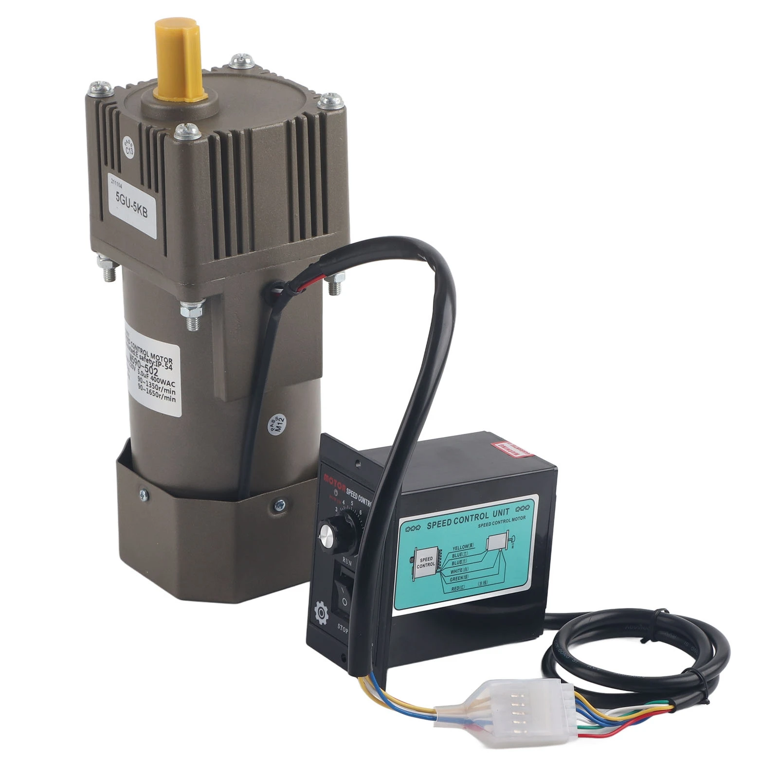 AC 220V 90W Single Phase Asynchronous Gear Motor Deceleration Adjustable Speed(5K/50K)