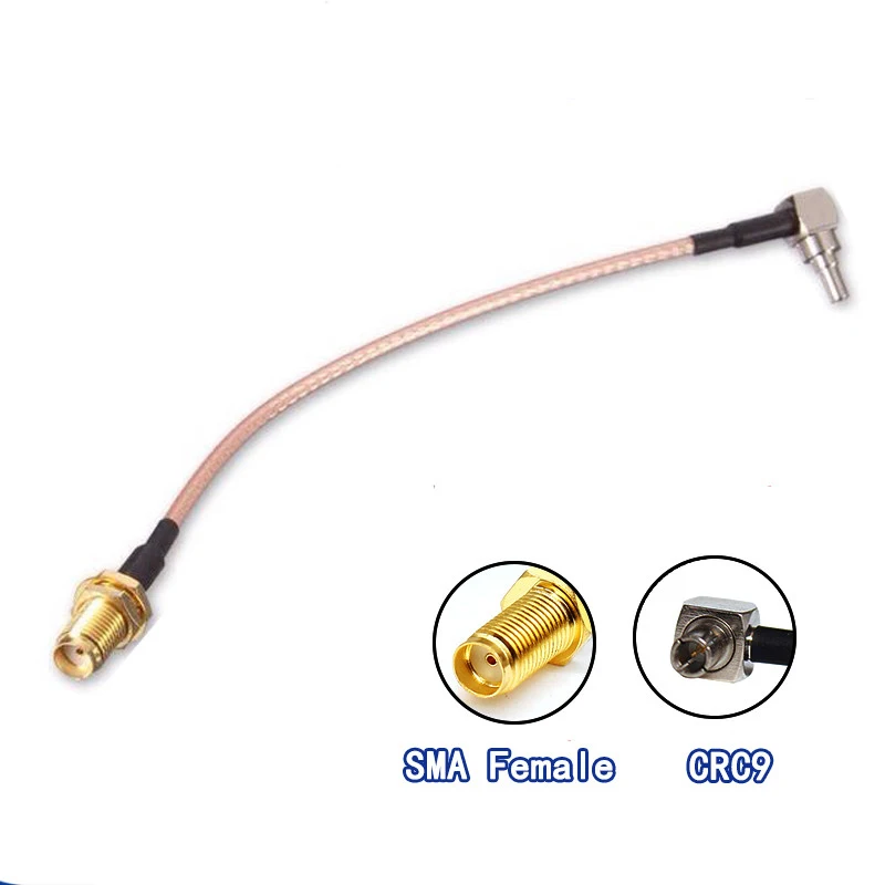 50PCS SMA Female to CRC9 MALE Right Angle Connector RG316 Pigtail Cable 10CM 15cm 20CM SMA-K/CRC9-JW