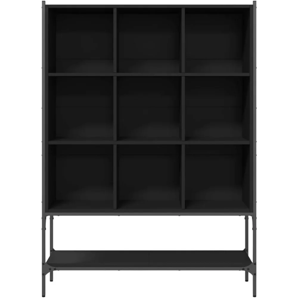 Librería de madera negra: estantería independiente, estantería, estante de almacenamiento y divisor de ambientes - 40,2x11,8x55,7 pulgadas