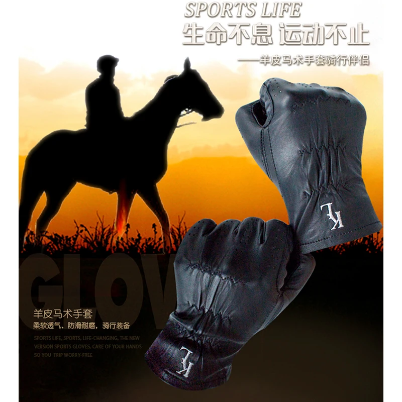 Sheepskin horse riding gloves Summer cycling gloves Soft and breathable Protect the rider's hands equestrian equipment8104109