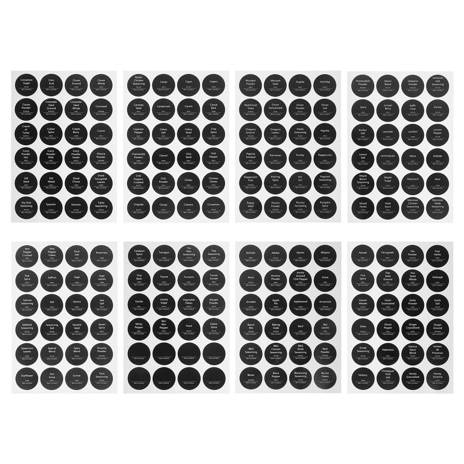 

192 Pcs Machine Washable Flavor Bottle Label Chalk Pvc Self-adhesive Labels for Jars