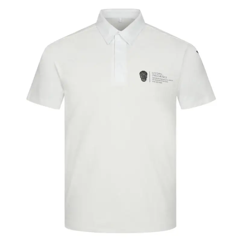 

2025 New Summer Golf Shirt Lapel Short Sleeved Men's Skull Top, Comfortable And Breathable Golf Clothing