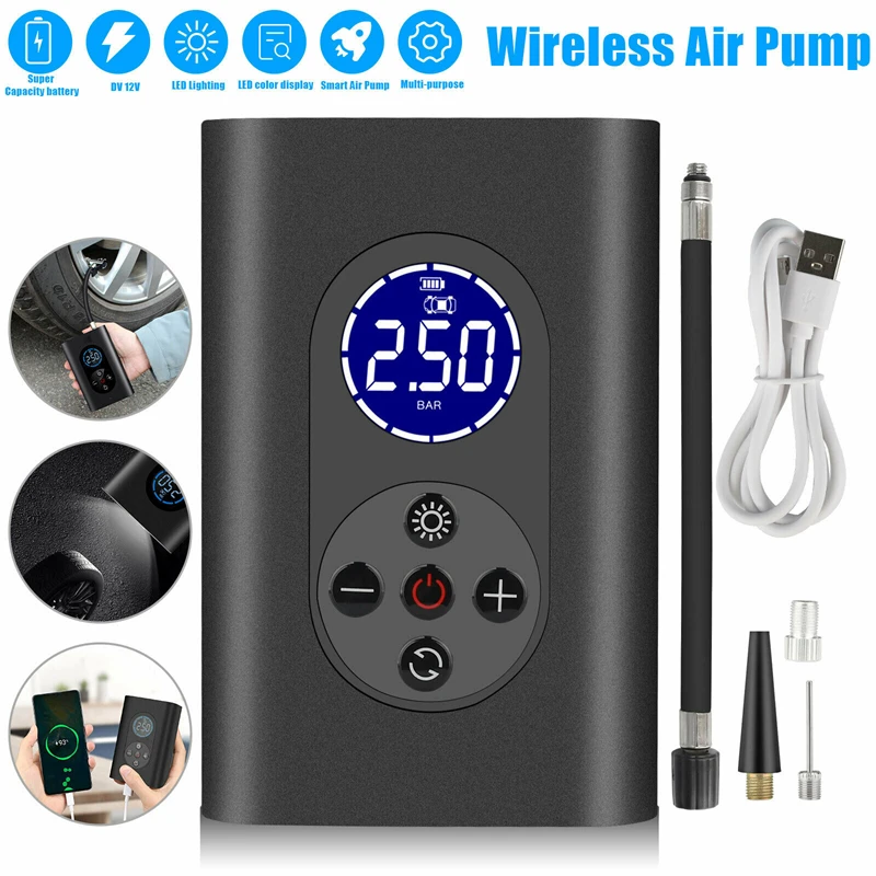 

Portable Wireless 150PSI Car Air Compressor Tire Inflator 4000mAh USB Rechargeable Air Pump Auto Bicycle Tyre Wheel Air Blower