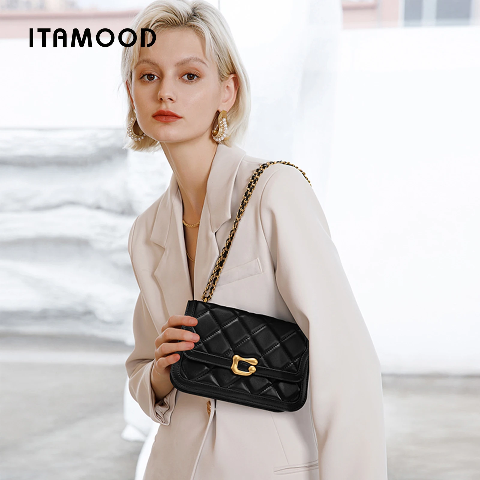 

ITAMOOD Women Genuine Leather Chain Bag Original Designer Brand Luxury Replica Shoulder Crossbody Bag Valentine's Gift