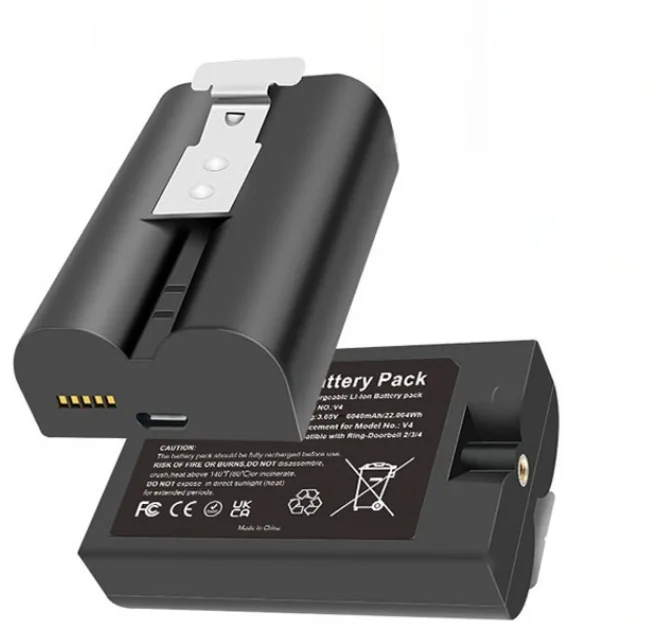 

2PCS Dual Port Ring V4 Battery for Ring Doorbell Camera Quick Release Rechargeable Battery with Ring Video Doorbell 2/3/4