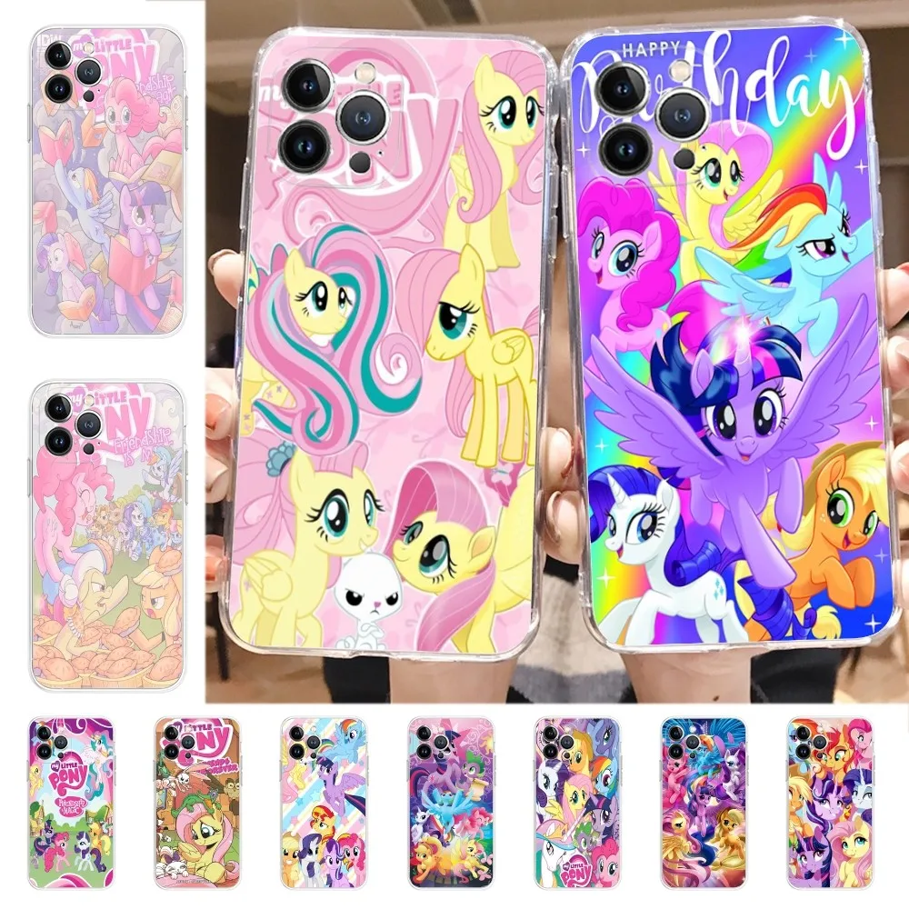 M-my-L-littles-P-ponyes Phone Case for iPhone 16 15 8 7 6 6S Plus X SE XR XS 14 11 12 13 Mini Pro Max Mobile Case