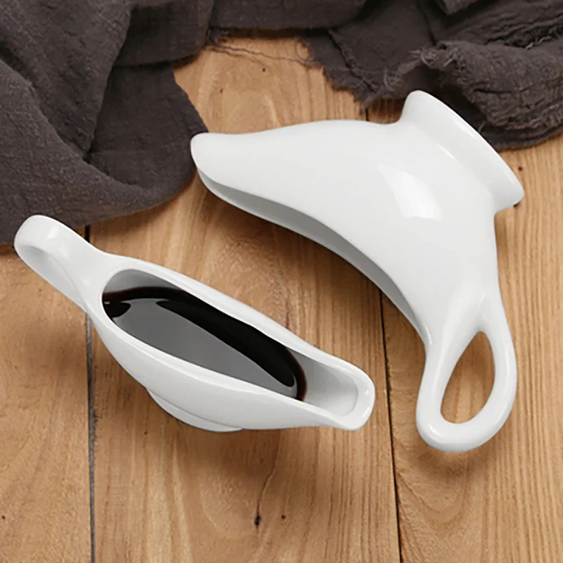 Non-Slip Sugar Creamer Milk Pots Fewer Drips Large Pour Steak Sauce Cup Ceramics Seasoning Jar Gravy Dispenser Kitchen Gadgets