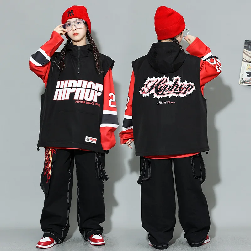 Korean Children Hip-hop Costumes, Boys Performance Costume, Skateboarding Rehearsal Costume, Cheerleading Suits