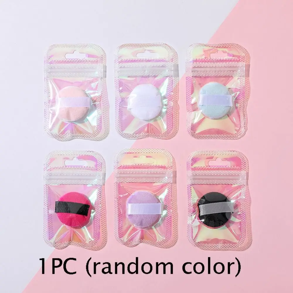 Mini tamaño Puff cojín cosmético profesional cristal terciopelo Color corrector aleatorio base maquillaje herramienta de belleza detalle maquillaje