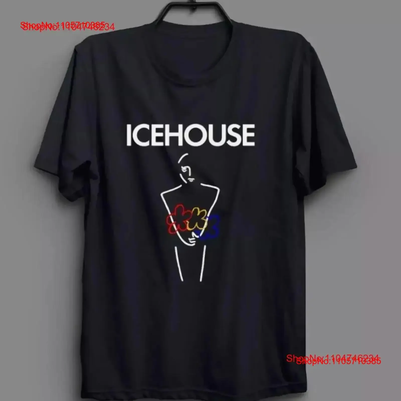 Vtg Icehouse Rock Band Cotton Black Full Size T Shirt vintage Washed designer clothes Stretched Versatile Soft Casual vintage