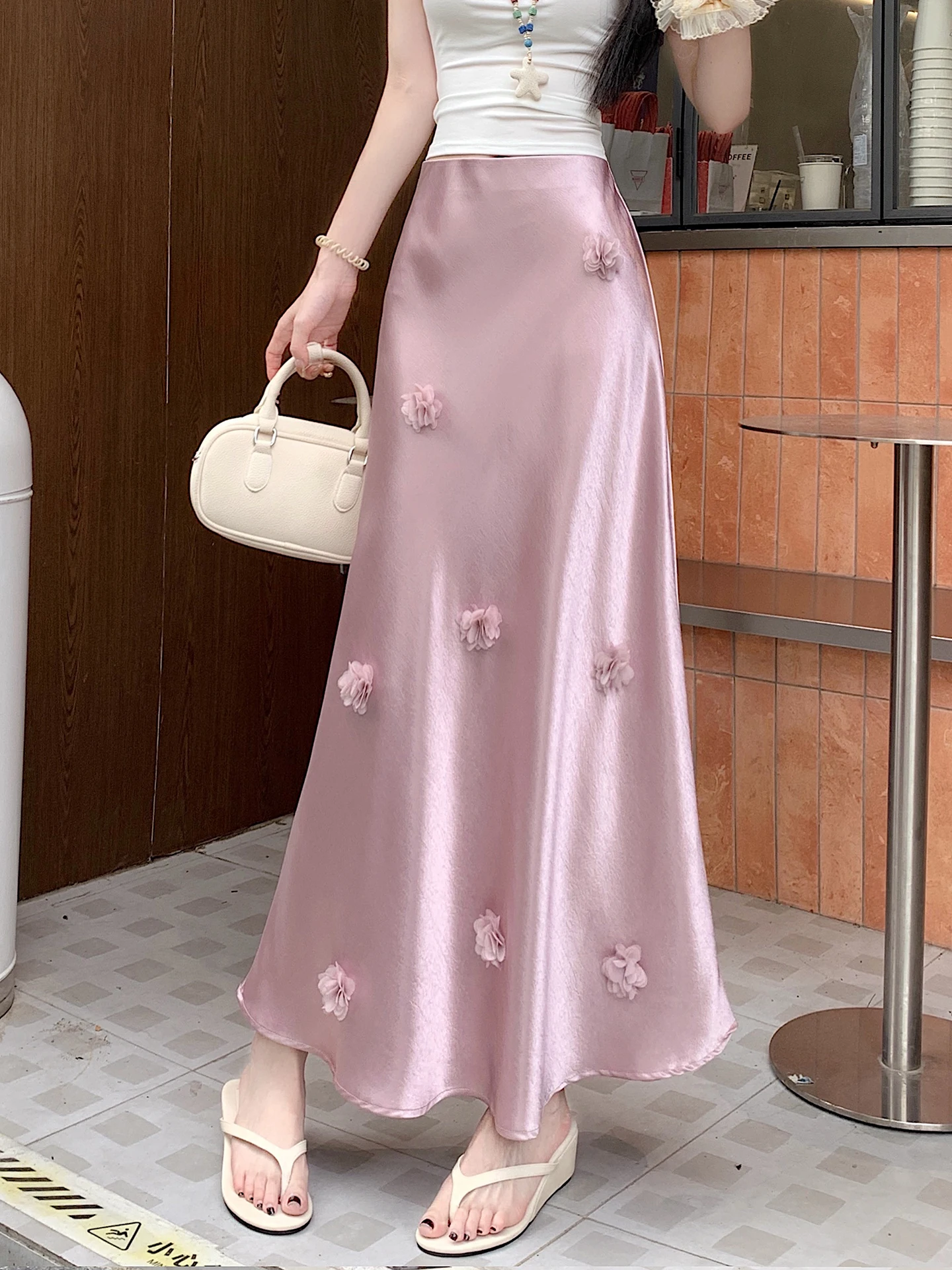 

Элегантная женская летняя юбка-русалка с завышенной талией, легкая, из матового ацетата, в корейском стиле, для офиса