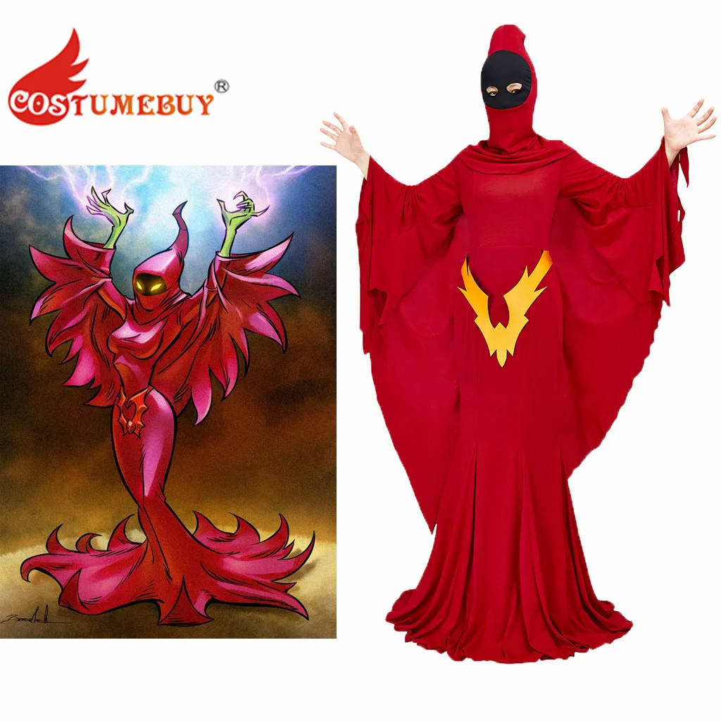 Shadow Weaver Cosplay Costume Red Long Dress Full Set with Mask Halloween Carnival Outfits