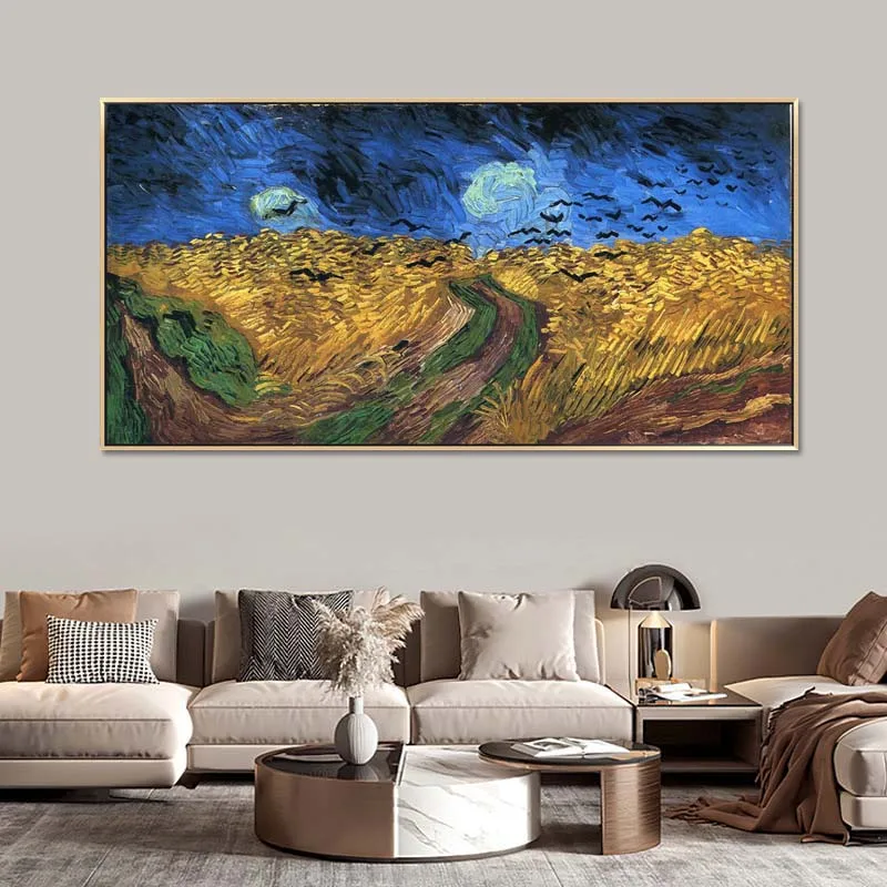 Handpainted high quality reproduction of Wheatfield with Crows by Vincent van Gogh Landscape painting on canvas Picture for wall