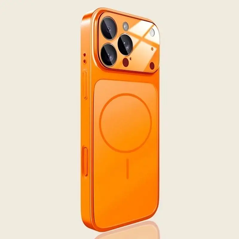 Funda magnética de acrílico mate de lujo para Magsafe para iPhone 16 12 13 14 15 11 17 Pro Max Air Plus, con borde magnético