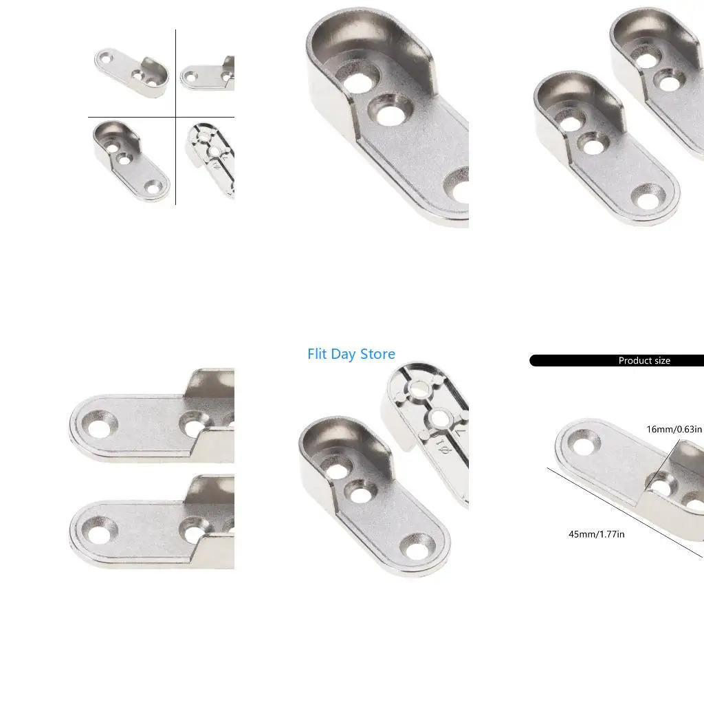 F92C 2pcs Wardrobe Clothes Tube Support Closet Rod Pole End Bracket Thickening Holder
