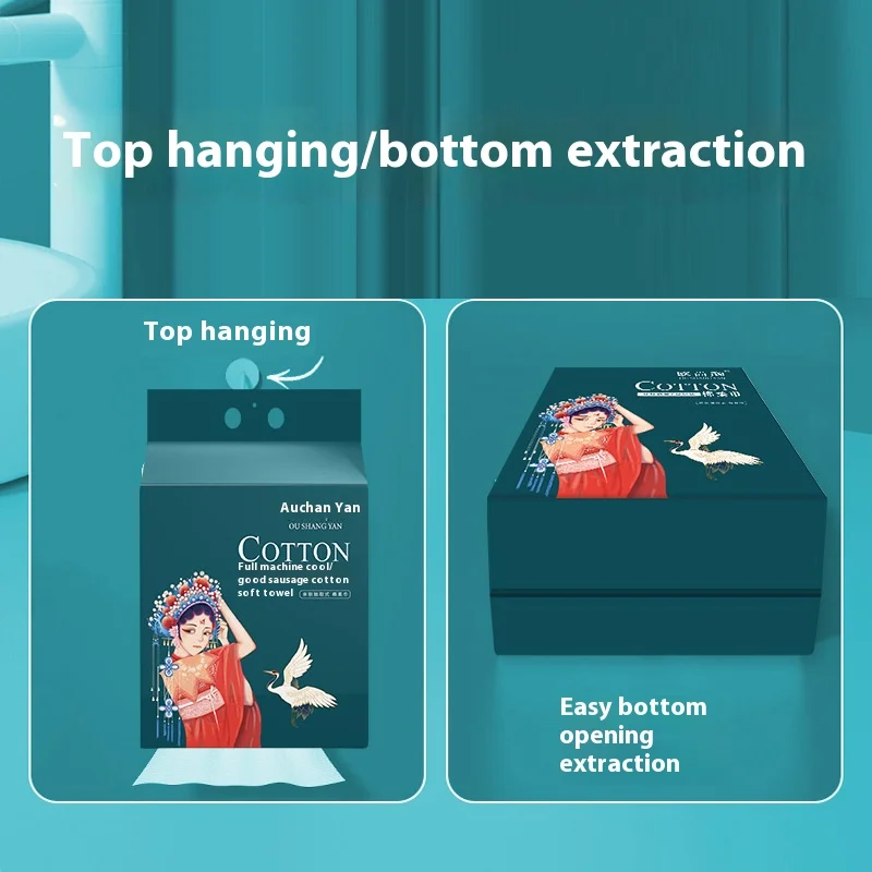 Disposable Face Wash Towel Hanging Family Pack Extraction Disposable Cleansing Towel Pearl Grain Cotton Soft Face Wipe Towel