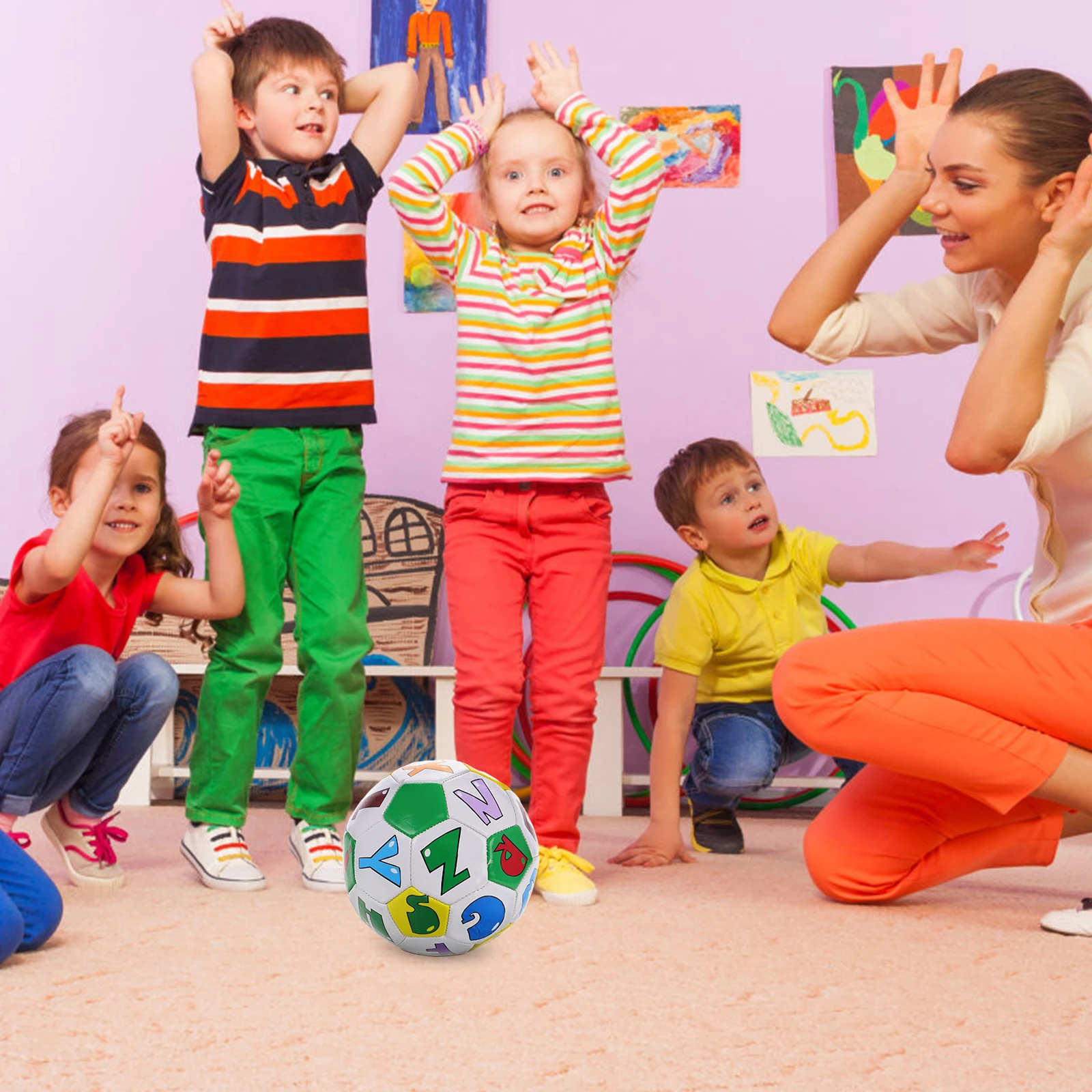 Balón de fútbol para niños con diseño del alfabeto, Mini balón de fútbol suave de 5,8 pulgadas para jardín de infantes, juego interior y exterior, actividad deportiva para niños pequeños