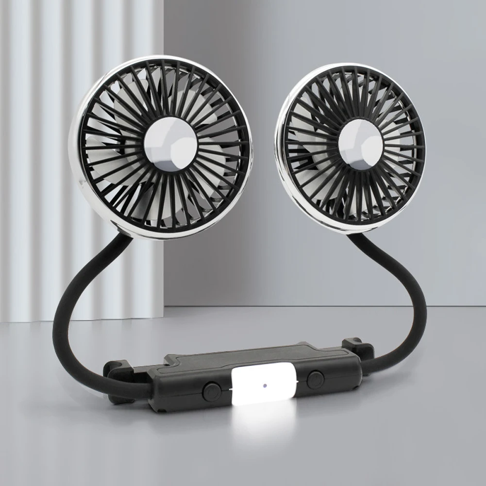 

Neck Cooler with Light 3-Speed Auto Headrest Ventilation Fan Dual Head Fan 360 Rotation Type C Powered Summer Car Accessories