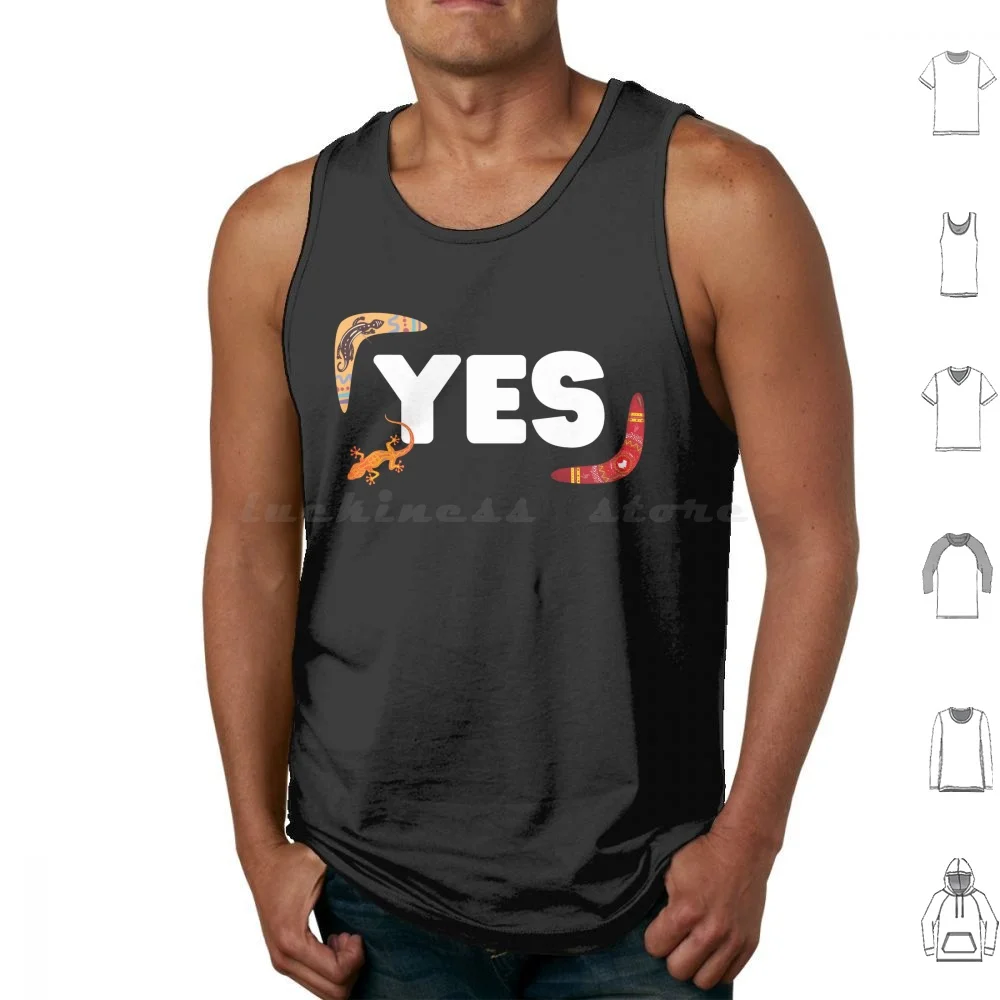 Vote Yes! Tank Tops Print Cotton Indigenous Voice To Parliament Uluru Statement Referendum Australia Vote Yes Yes Vote