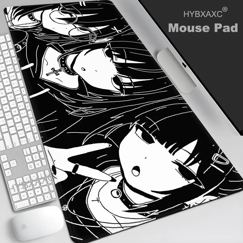 Cute Black And White Manga Big Mouse Pad Laptop HYBXAXC Japan Anime Illustration Desk Mat PC Kawaii Girl Makima HD Keyboard Pad