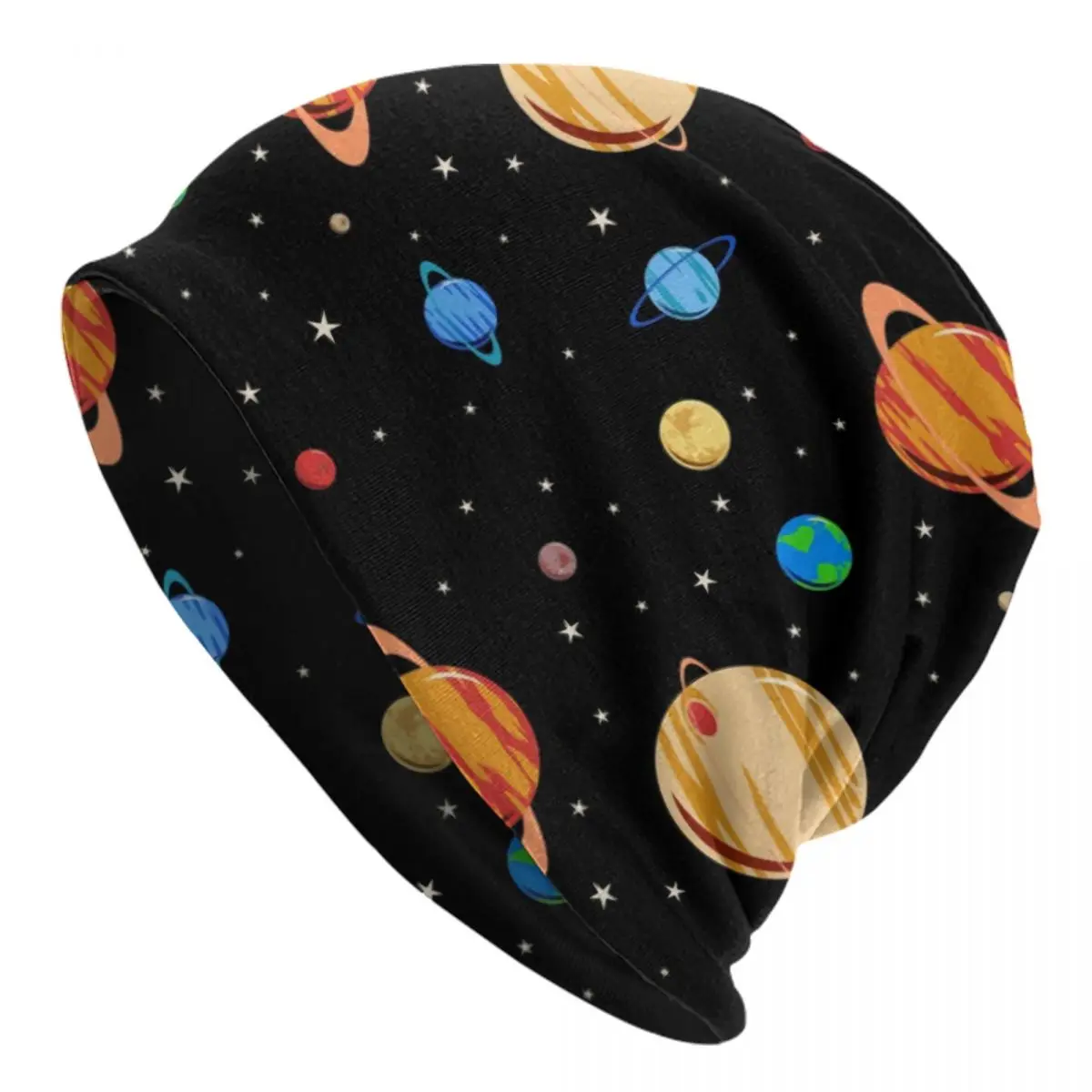 

Cute Planets Pattern Bonnet Hats Hip Hop Knit Hat For Women Men Autumn Winter Warm Space Galaxy Universe Skullies Beanies Caps