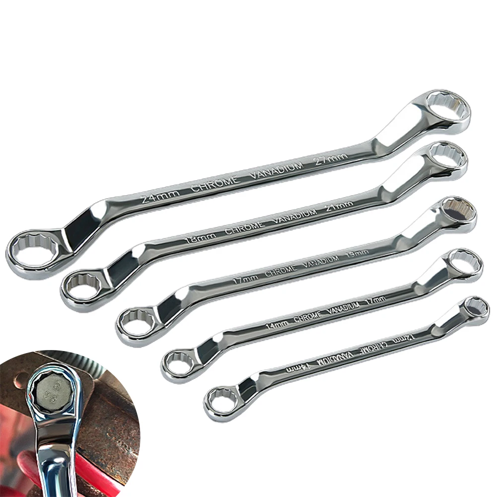 Offset Double Ended Box Wrench Metric Sizes 12 Point Design 45 Degree Angle For Improved To Hard To Reach Fasteners