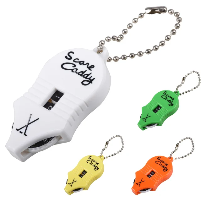 Mini plastikowy licznik punktów golfowych z łańcuszkiem do kluczy Dwa cyfry licznik od 1 do 99 ﻿