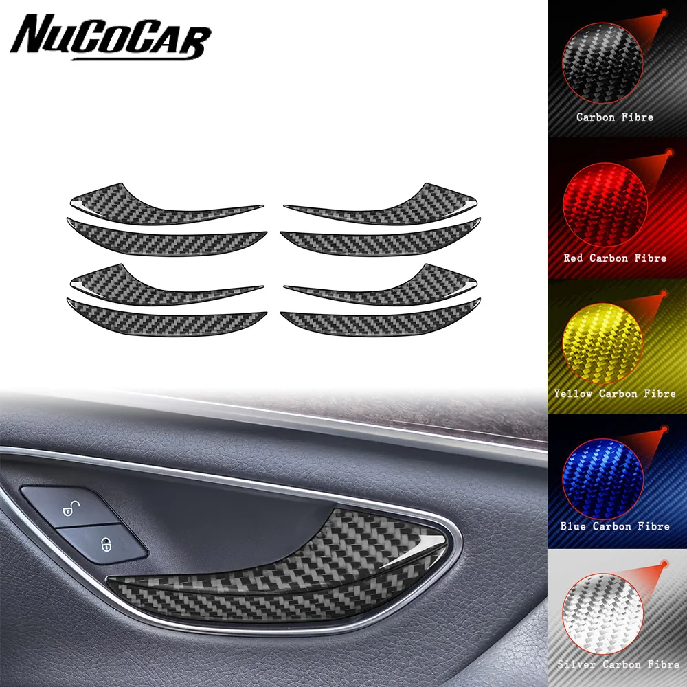 For Benz Maybach S Class 2013-2020 Carbon Fiber Door Switch Handle Panel Trim Cover Car Interior Accessories Decorative Stickers