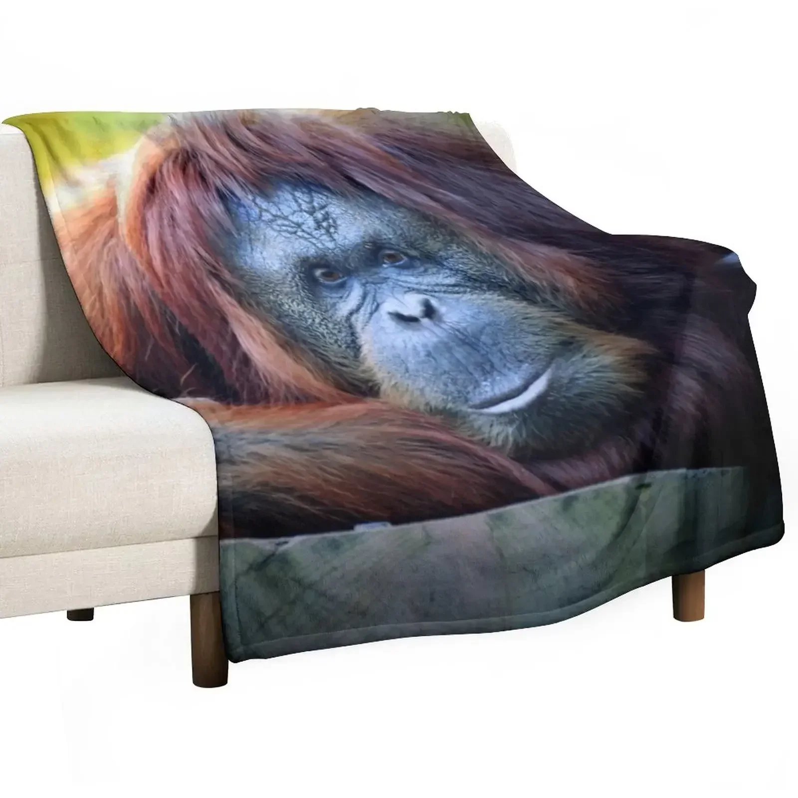 Orangutan Throw Blanket Soft Beds Decoratives heavy to sleep Loose Blankets