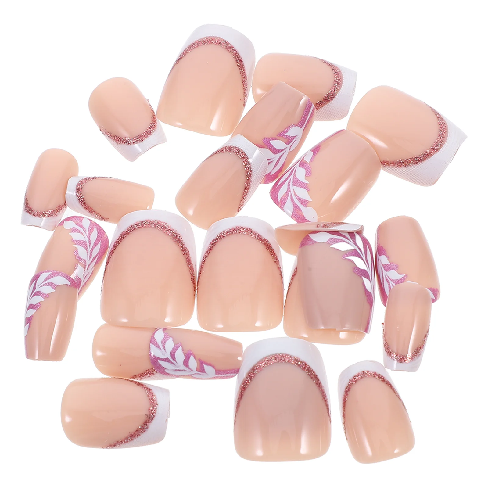 

Leaf Nail Clippings Kit Tips for Nails Professional Fashion Pink Women Fake Manicure