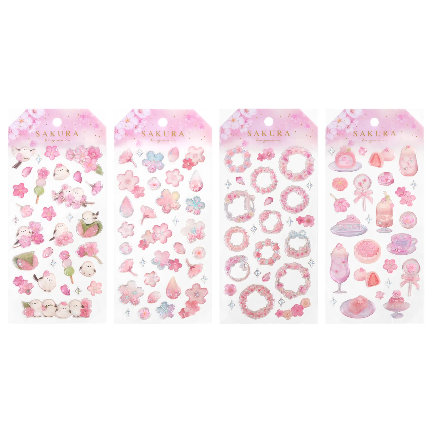 النمط الياباني ساكورا كريستال ملصقات ثلاثية الأبعاد الوردي لطيف الشارات للفتيات DIY الحرف الديكور قضية الهاتف المحمول Crafts بها بنفسك الحرف اليدوية
