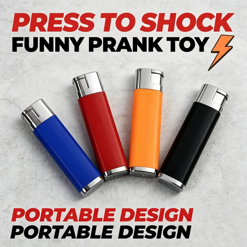 Novelty Prank Toy Lighter Shape Joke Gadget Harmless Mild Shock Trick Prop for April Fool Party Prank Gift Multi Color Optional